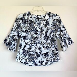 White House Black Market Floral Blouse